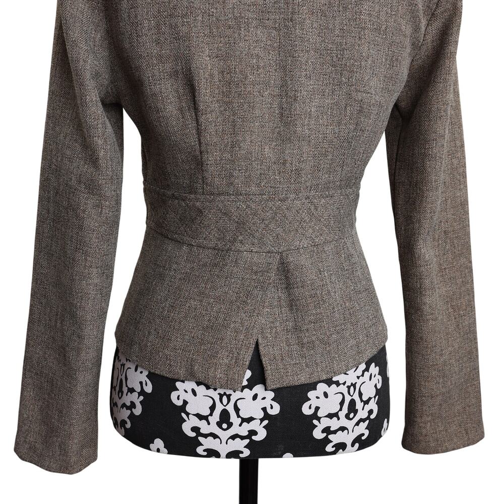 Women's Brown Retro Y2k Charlotte Russe Tweed 2-Button Career Blazer - Small - Picture 5 of 12